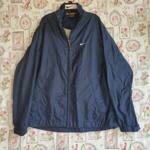 Vintage Blue Nike Windbreaker Size M Grey Swoosh Men's Activewear